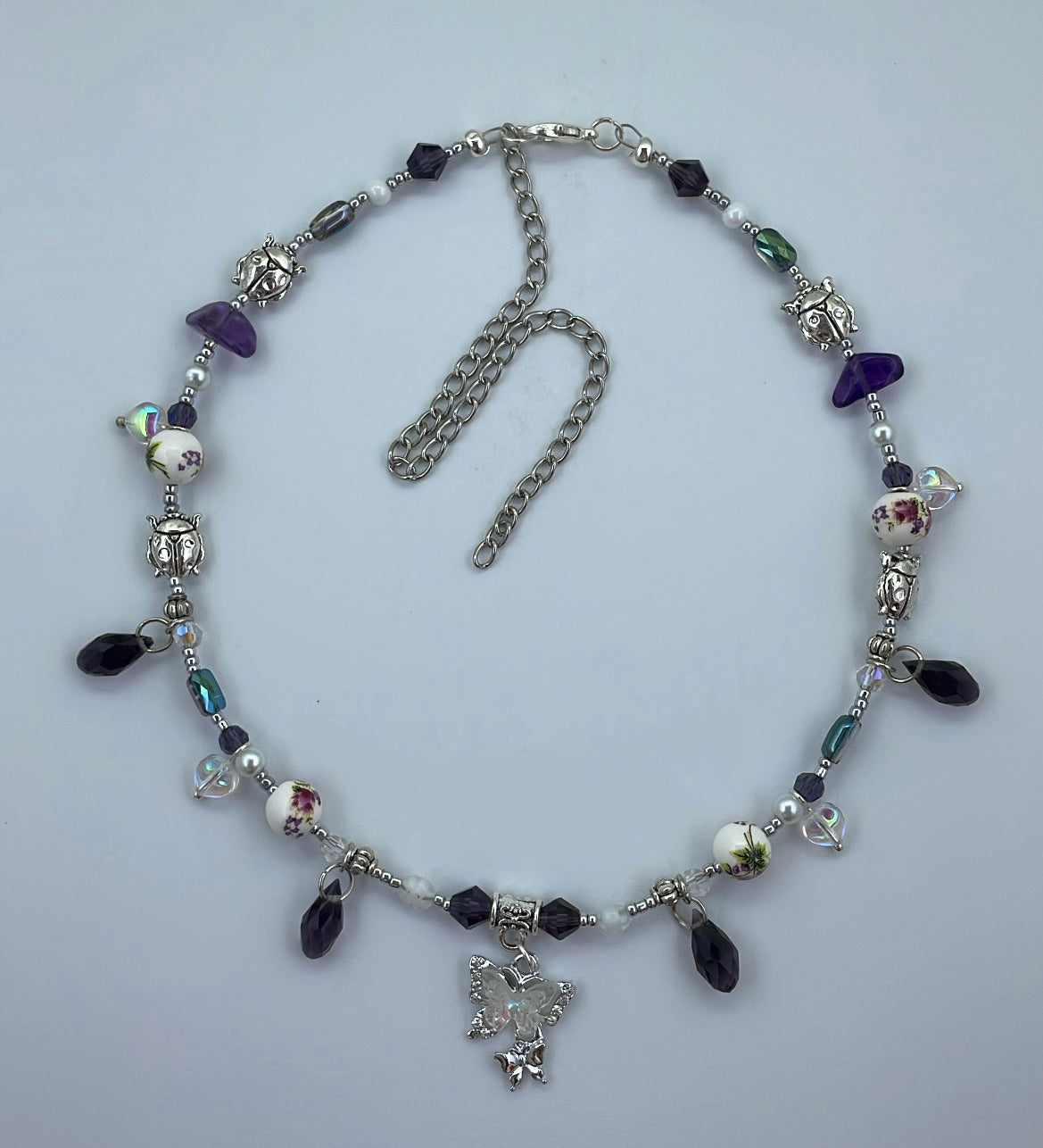 Violet glitterbug choker