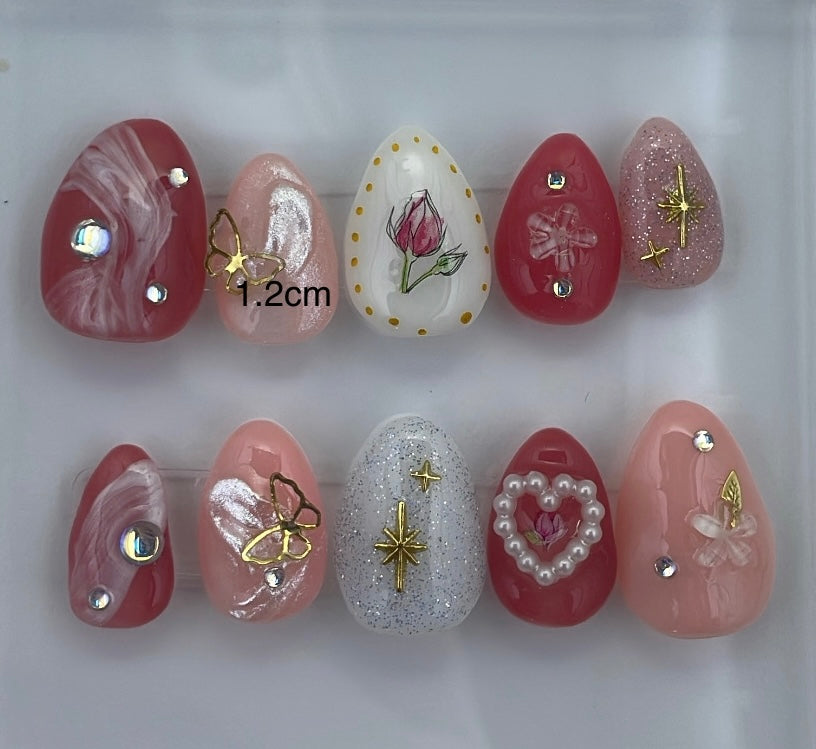 Princess smooch press on nails
