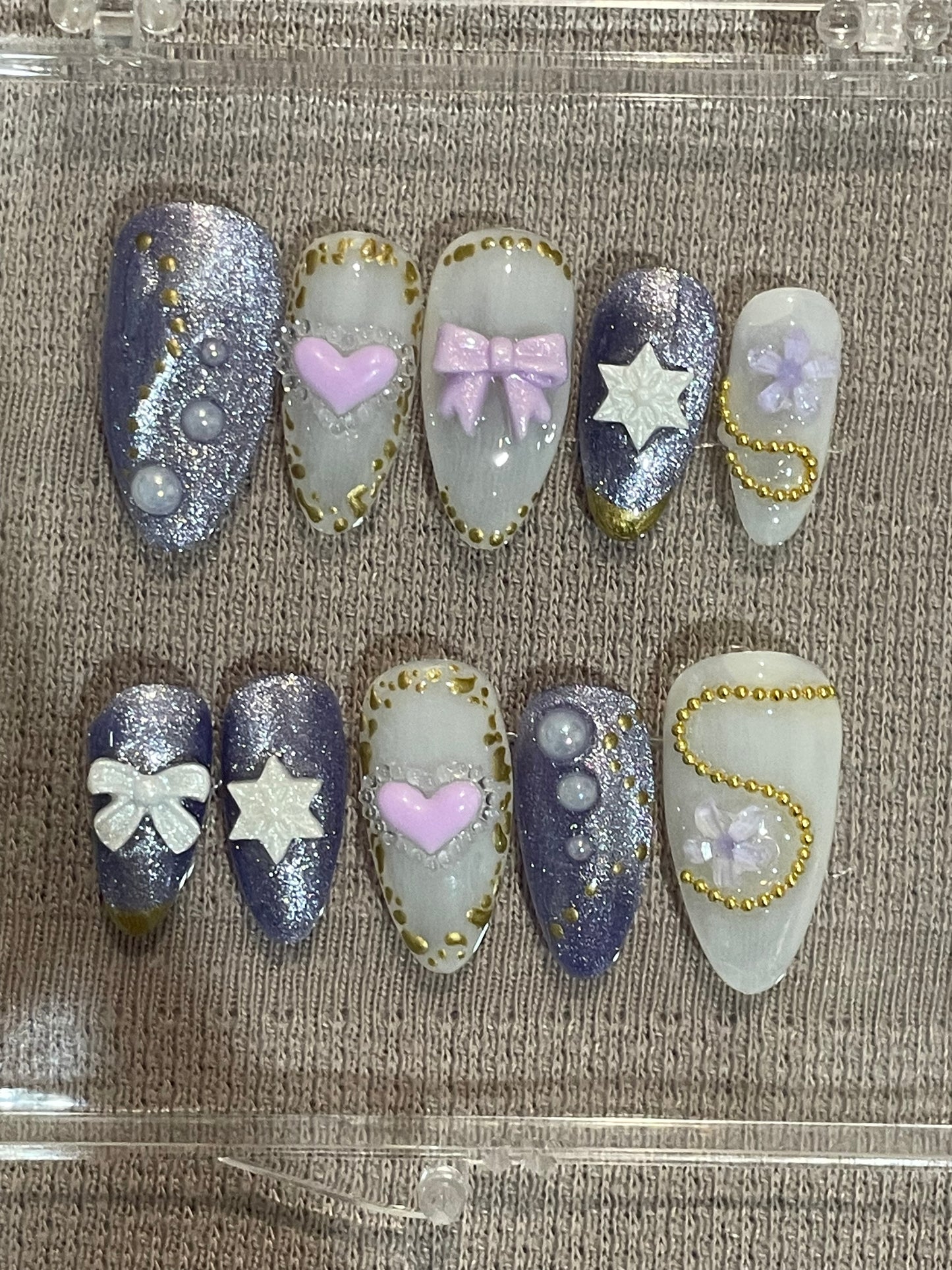 Purple daydream press on nails