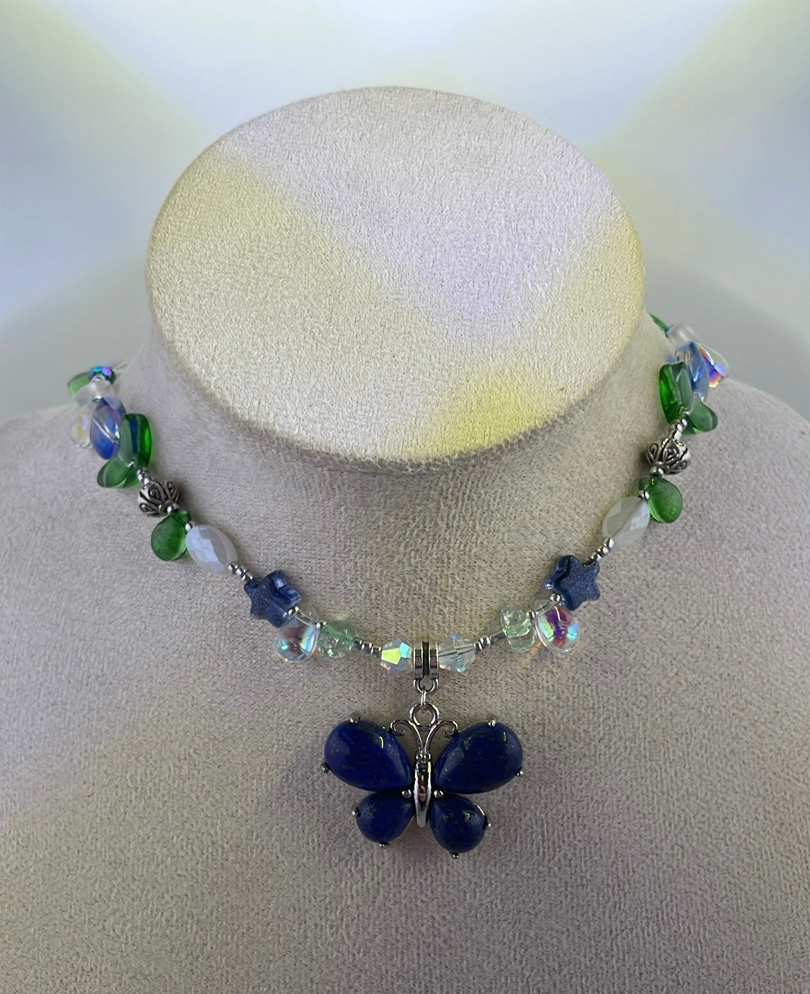 Lapis lazuli butterfly choker