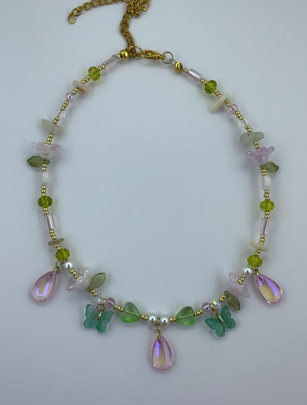 Rose and sage choker