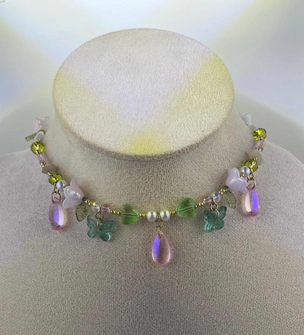 Rose and sage choker