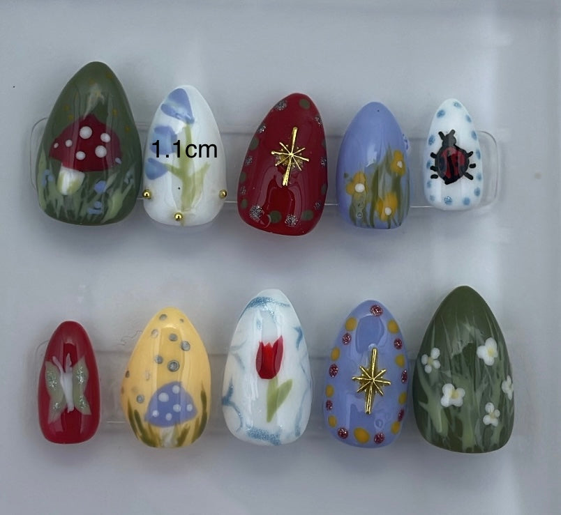 Fairytale forest press on nails