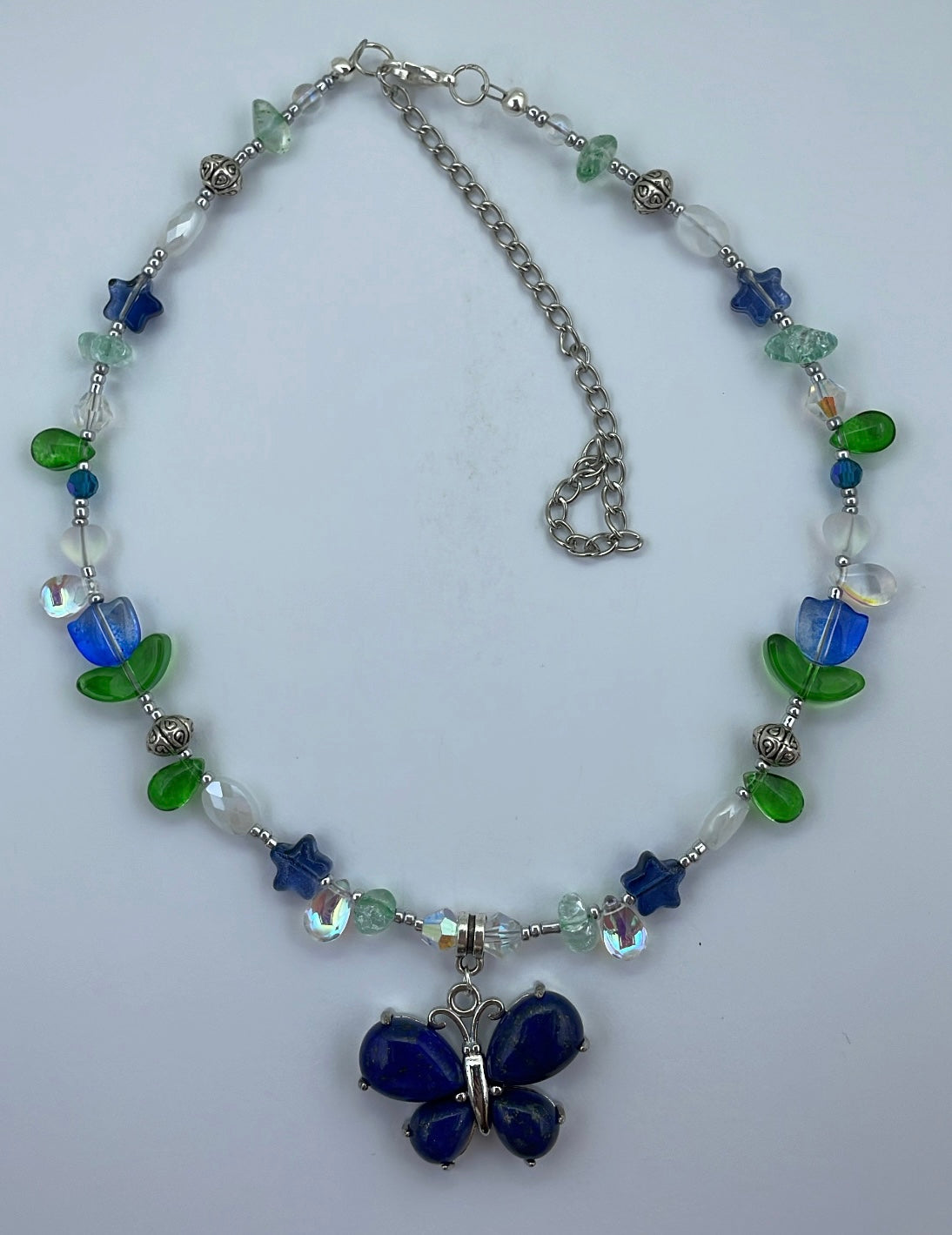 Lapis lazuli butterfly choker