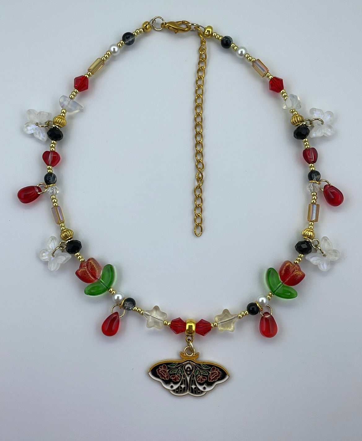 Goth moth choker