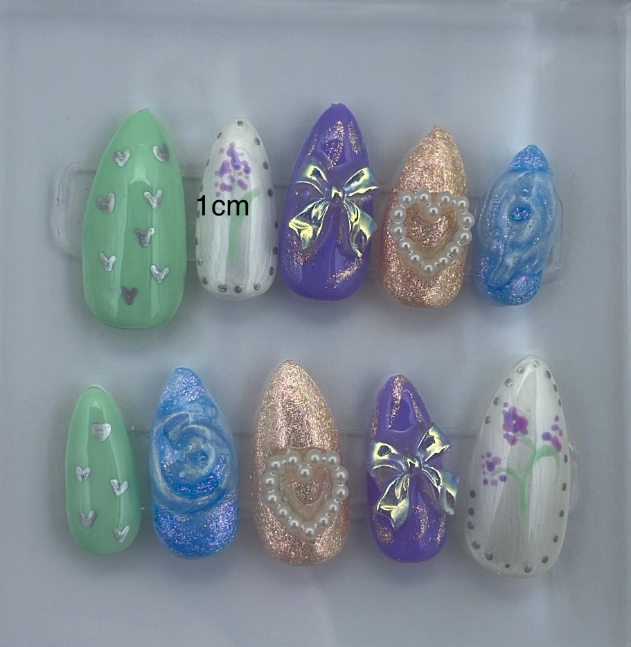 Lavender summer press on nails