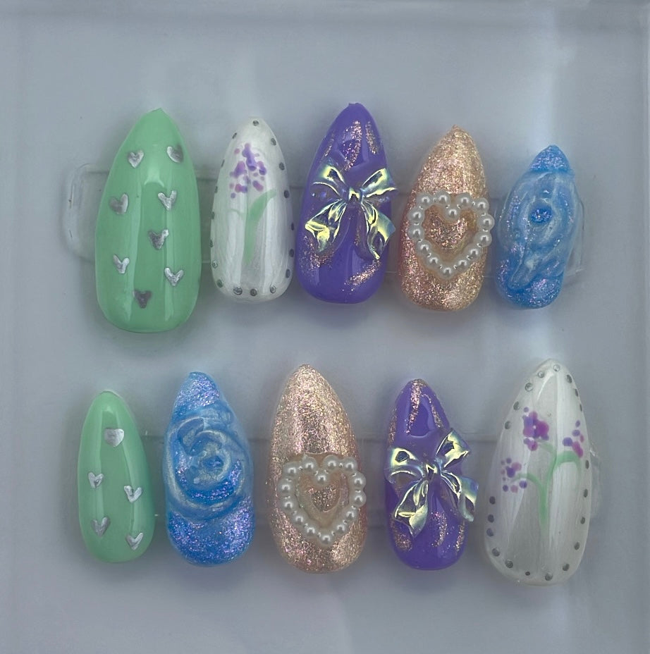 Lavender summer press on nails