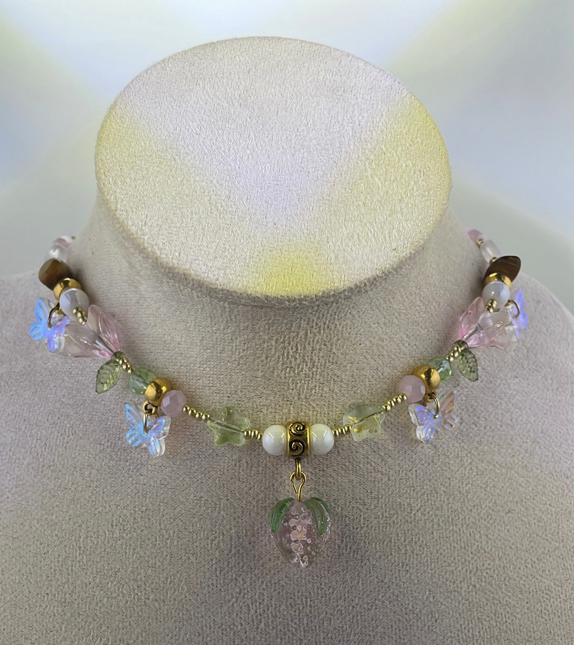 Strawberry butterfly kiss choker