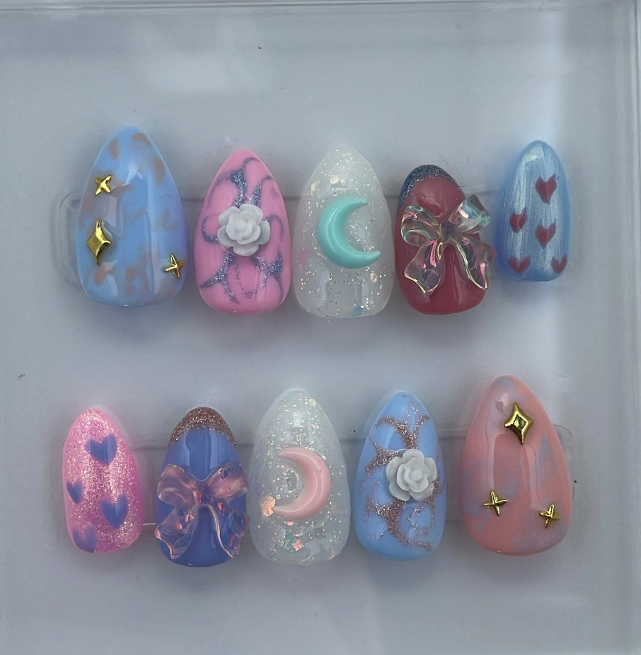 Fairy floss press on nails