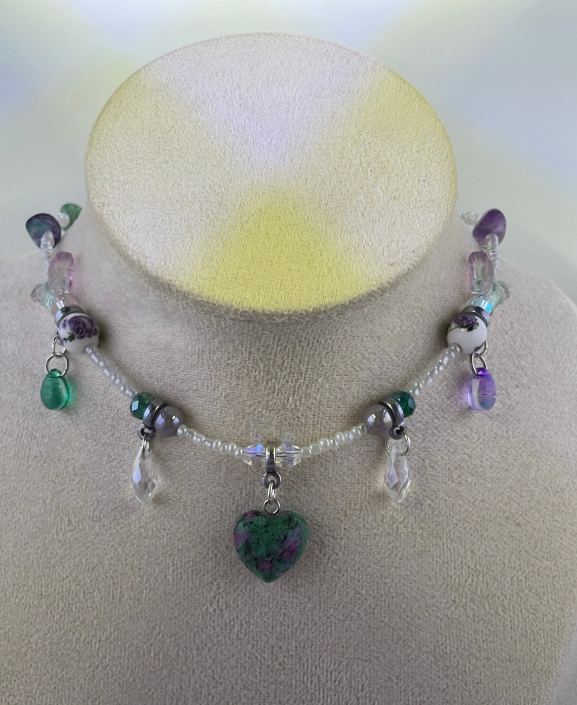 Fluorite heart choker