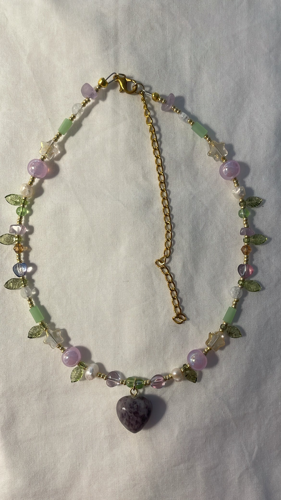 Heart of lilac necklace