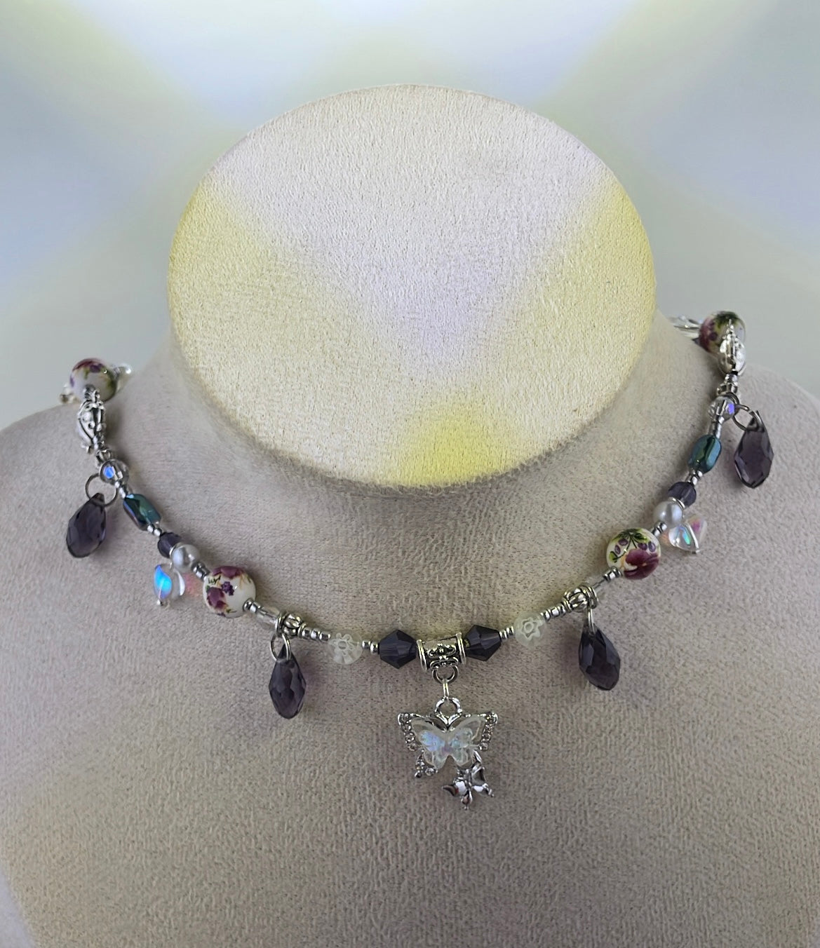 Violet glitterbug choker