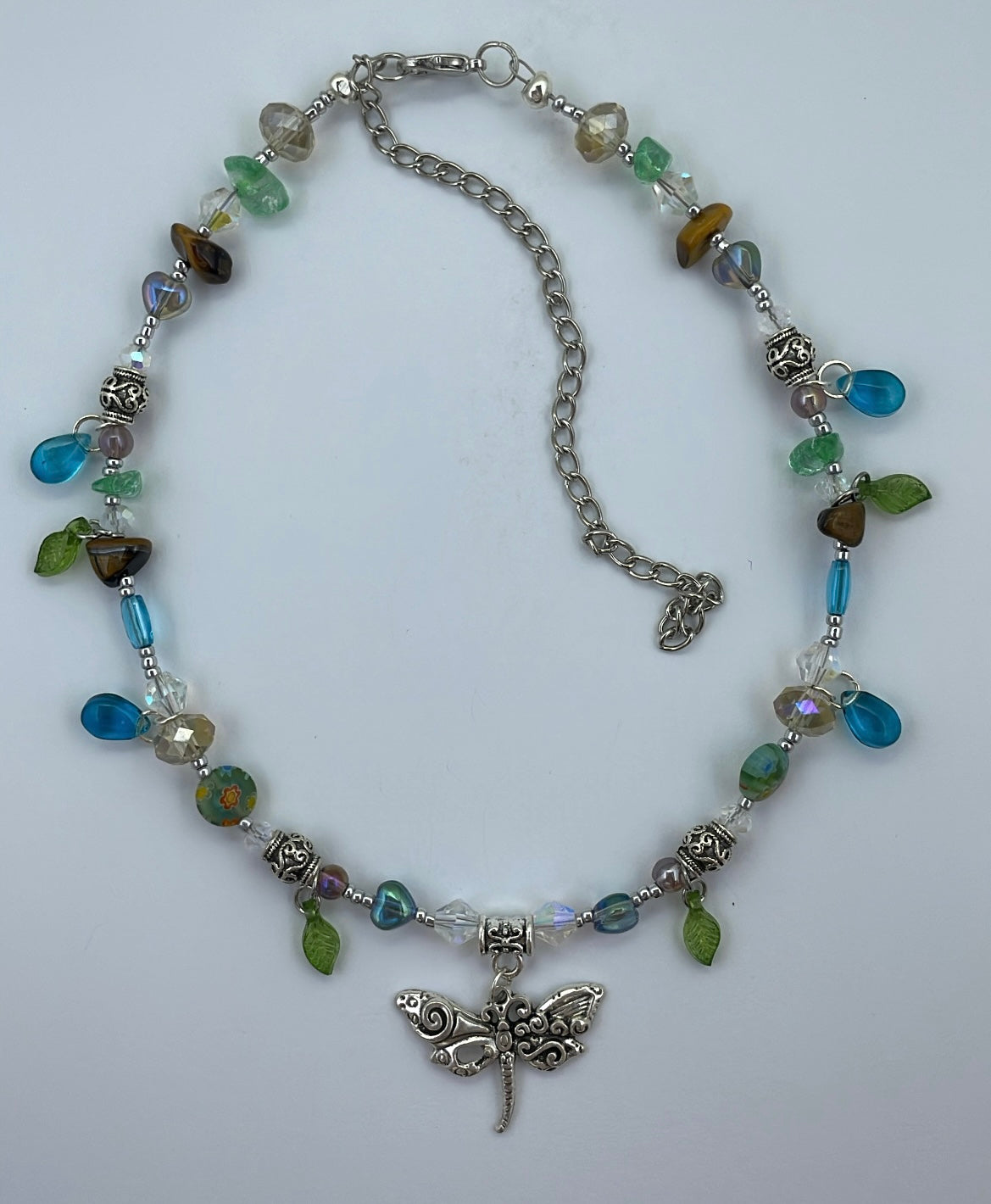 Cerulean dragonfly pond choker