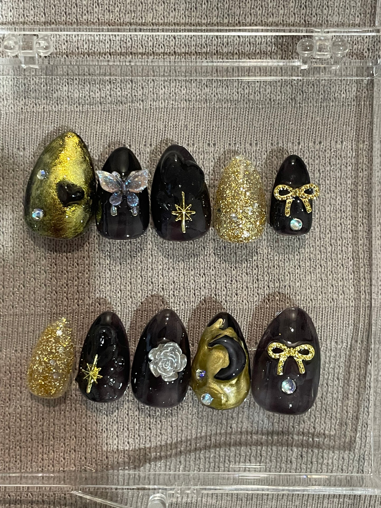 Little black dress press on nails