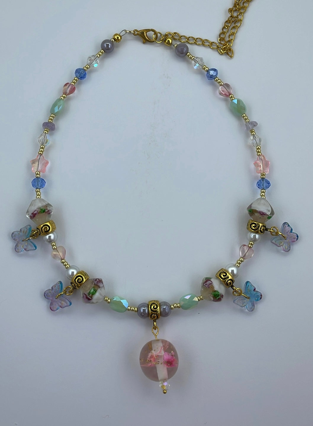 Frozen pink bloom choker