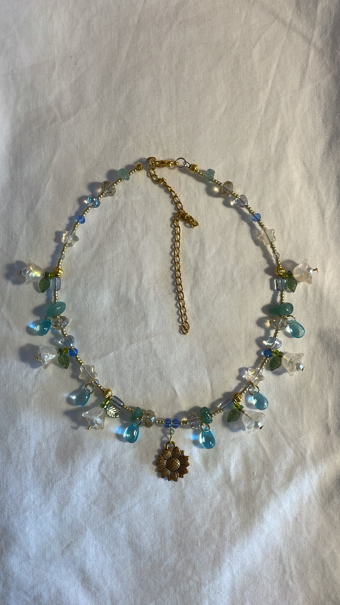 Sunflower rain necklace
