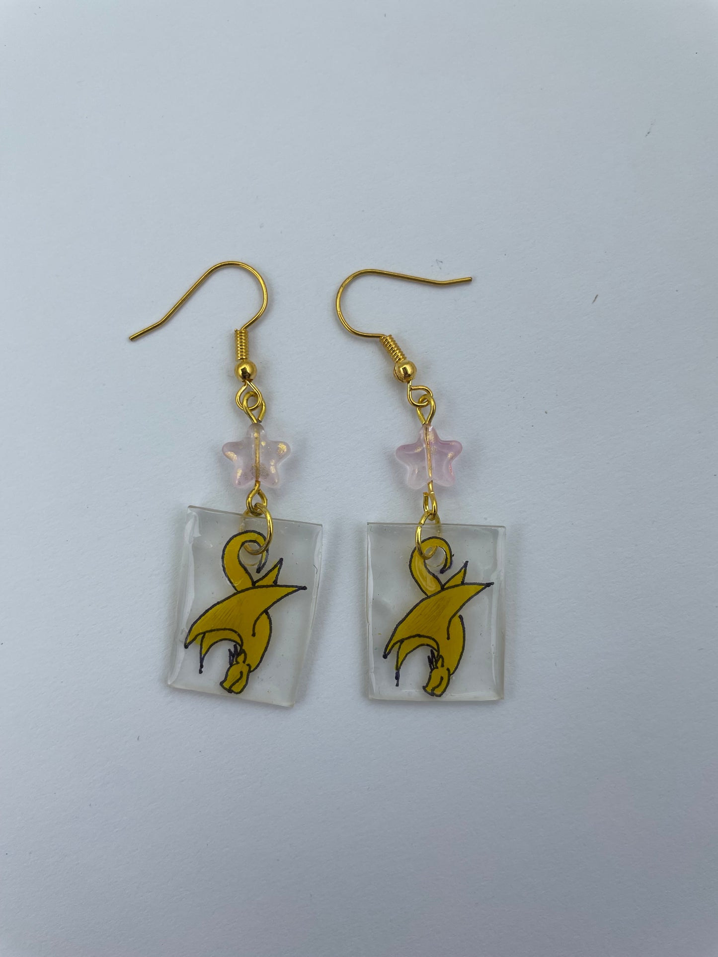 Saffron dragon earrings