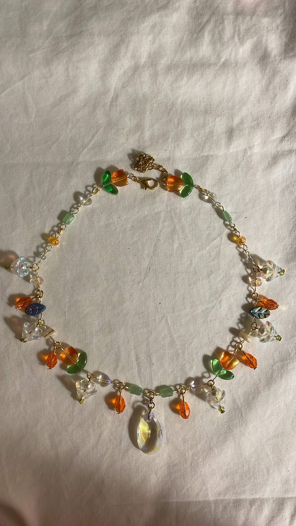 Summer honey teardrop necklace