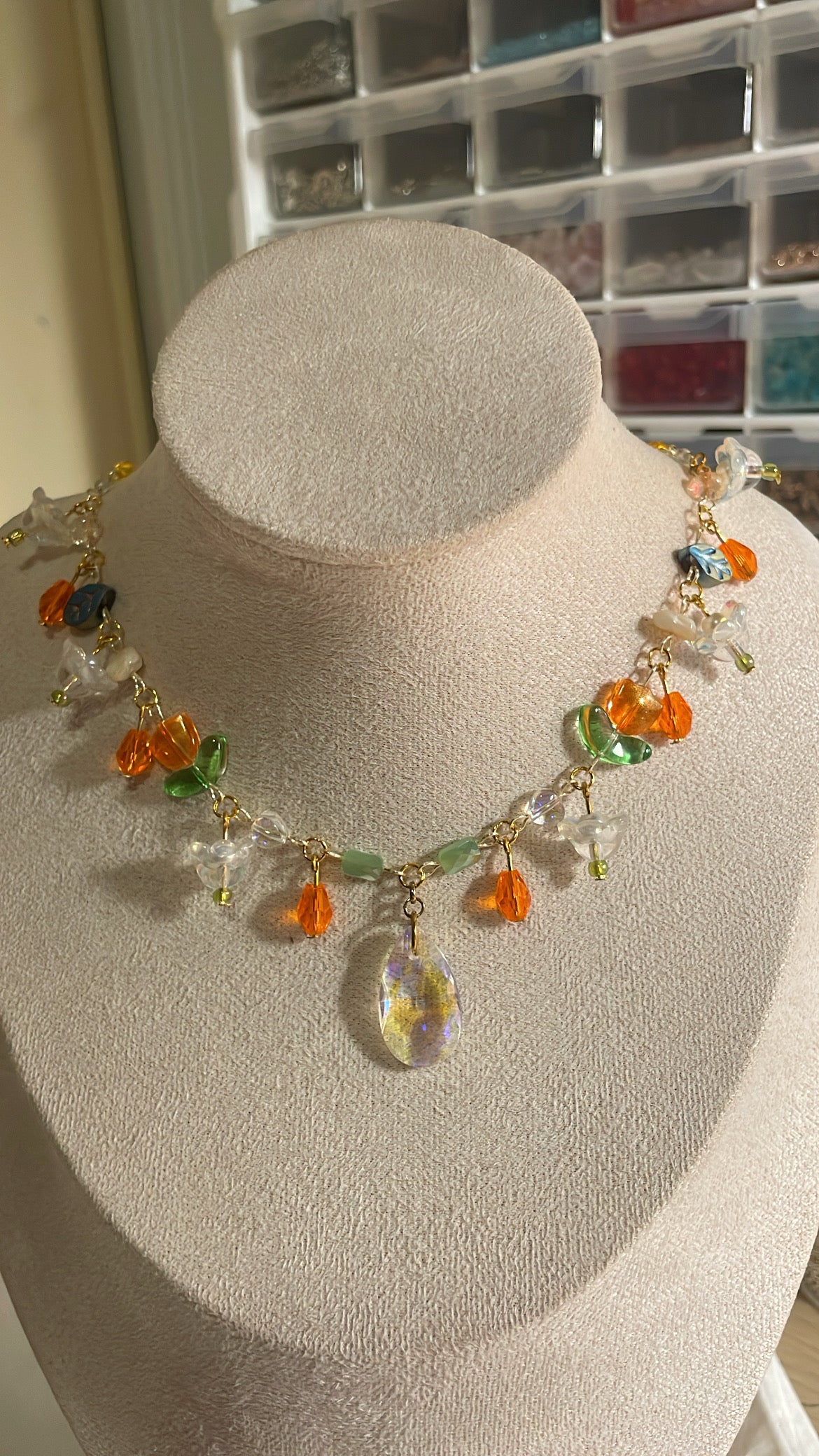 Summer honey teardrop necklace