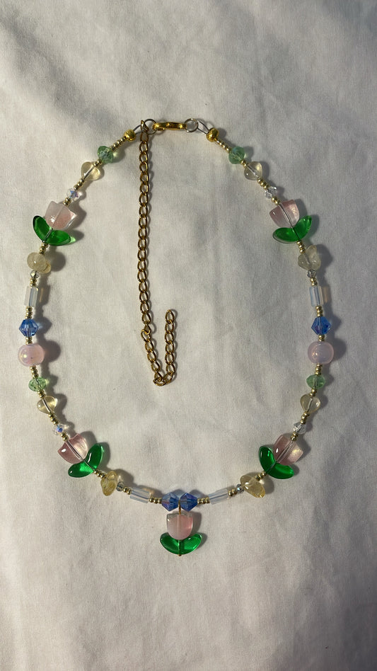 Tulips at sunrise necklace