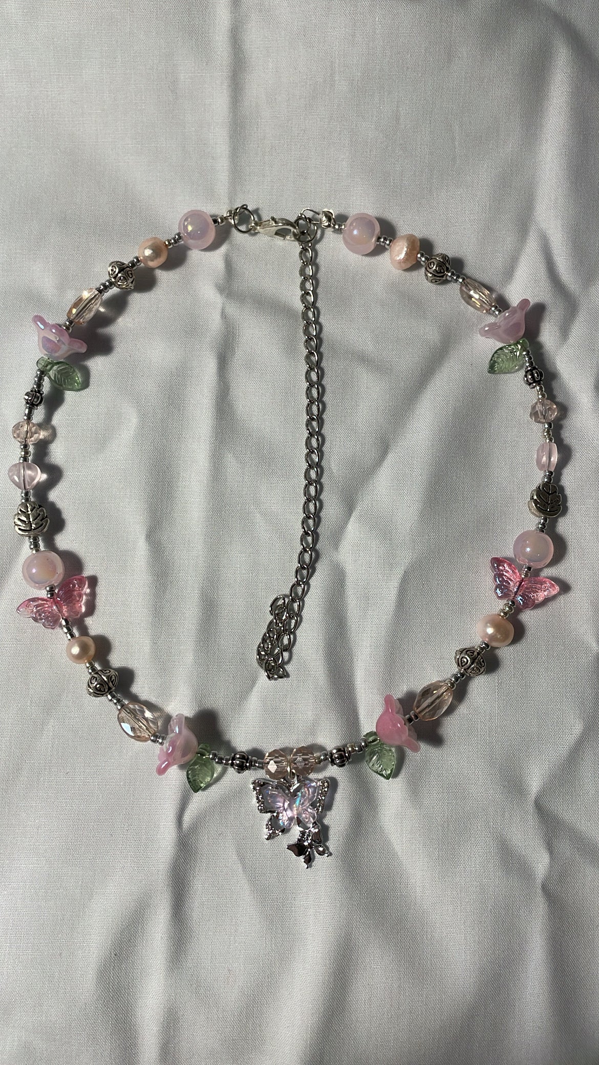 Clementine glitterfly necklace