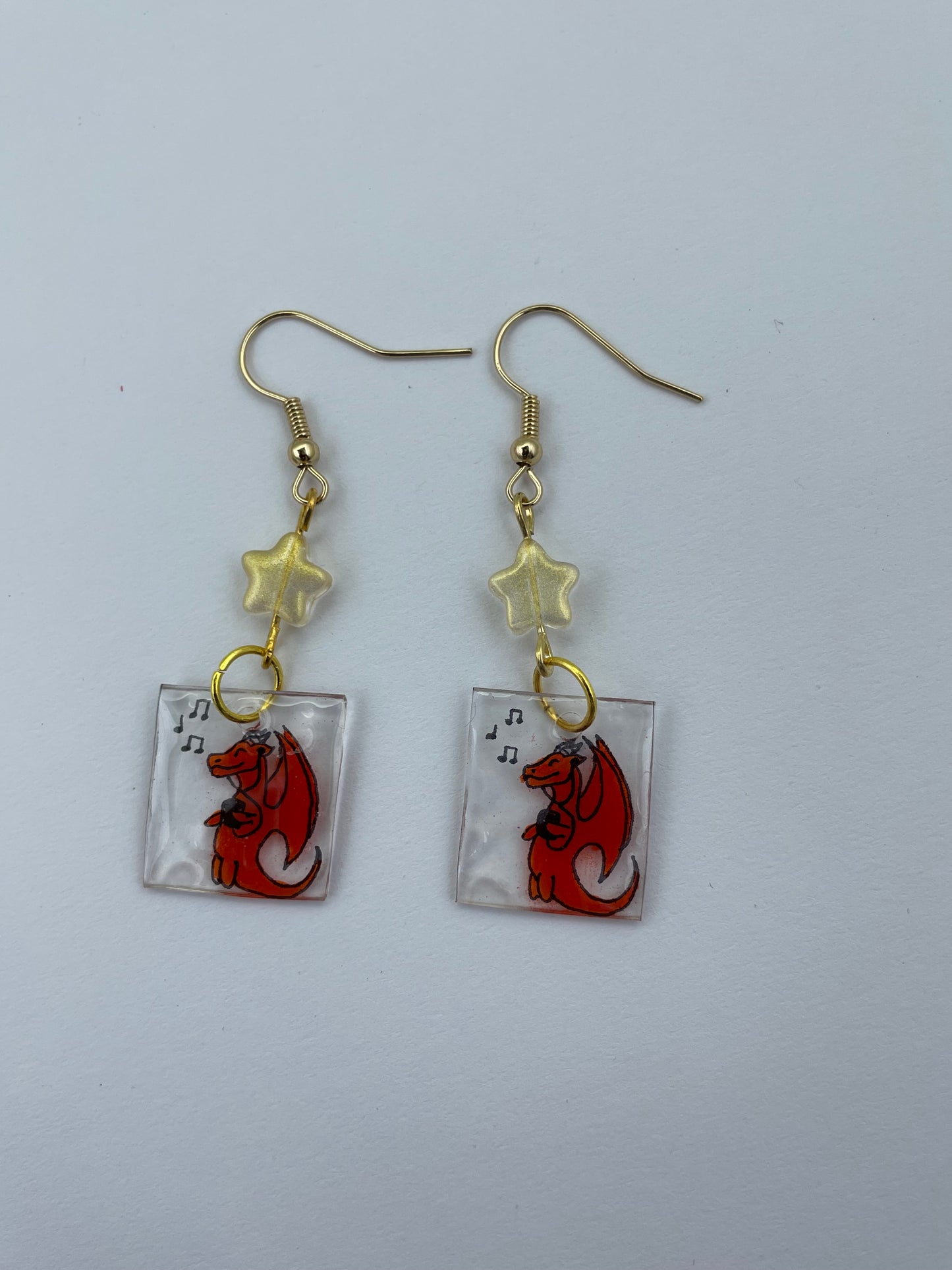 Music dragon earrings