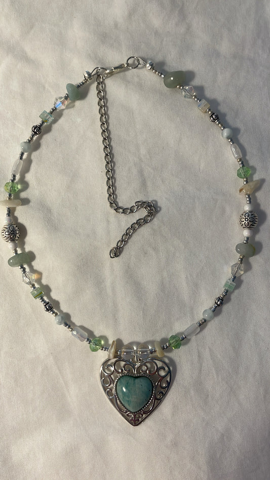 Siren heart turquoise necklace