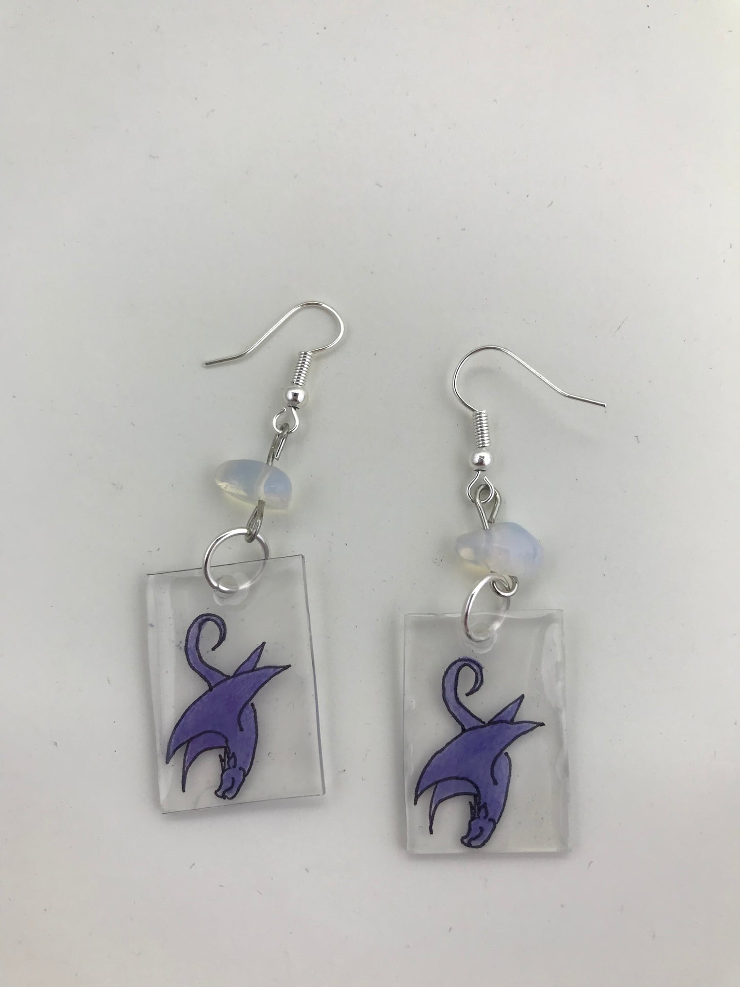 Lilac dragon earrings