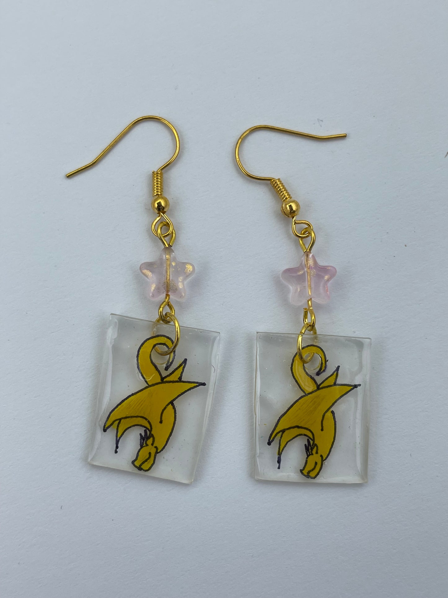 Saffron dragon earrings