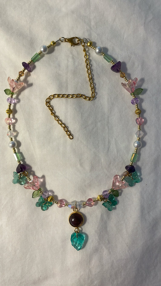 Butterfly house (amethyst) necklace