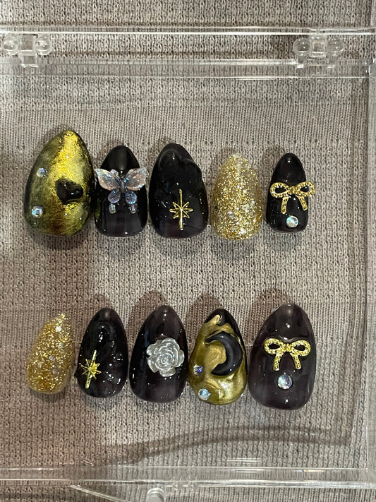 Little black dress press on nails