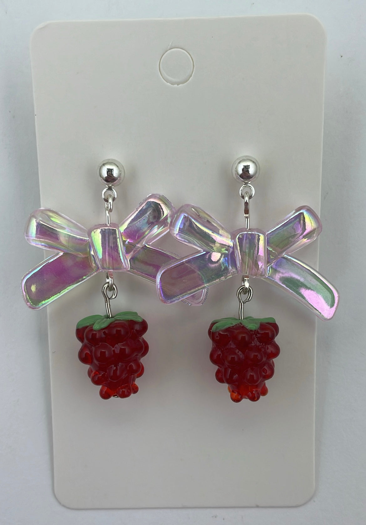 Raspberry kisses earrings