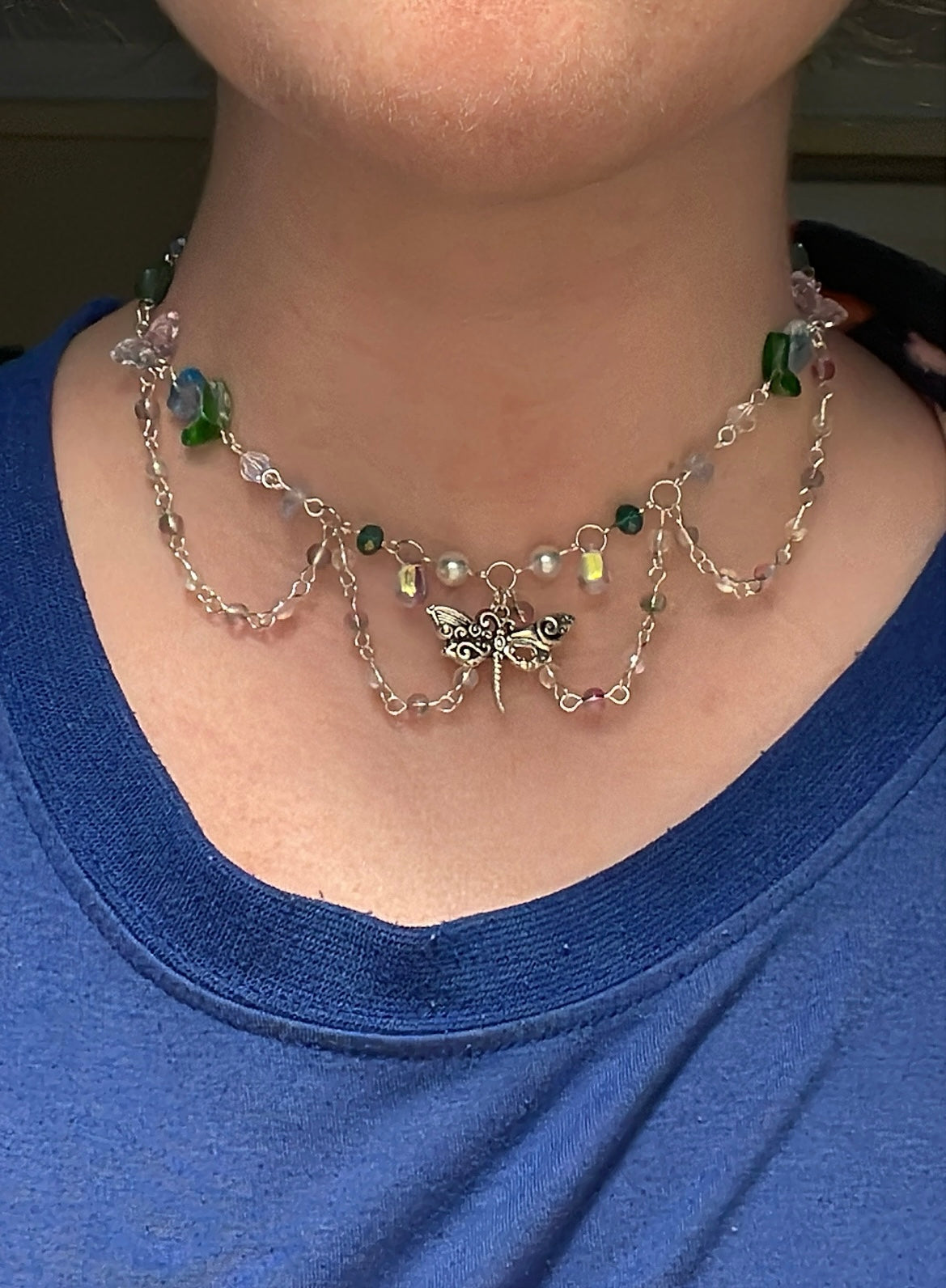 Ornate dragonfly choker (adjustable)