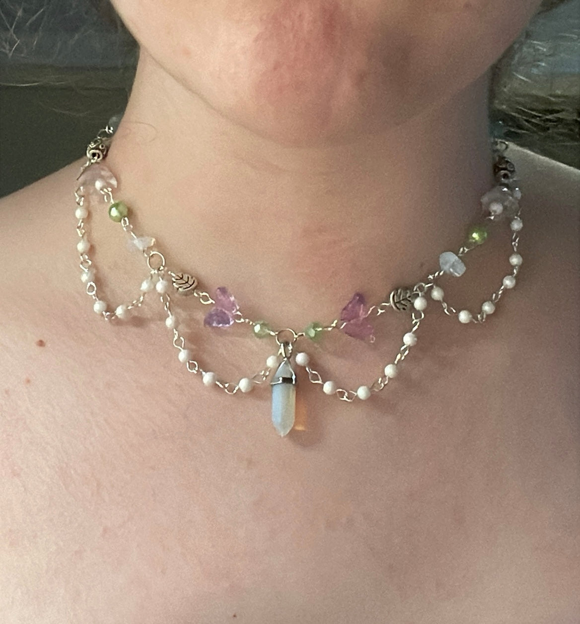 Opalite purple choker (adjustable)